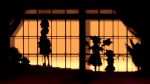  flandre_scarlet highres izayoi_sakuya remilia_scarlet silhouette stairs touhou window yoshioka_yoshiko zuta 