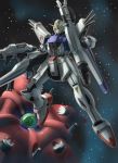  carozzo_ronah dual_wielding f91_gundam gun gundam gundam_f91 mecha rafflesia raybar space weapon 