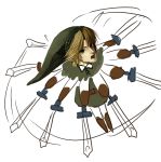  blonde_hair hat link male pointy_ears solo souya_touki spinning surreal sword the_legend_of_zelda weapon 