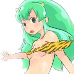  green_eyes green_hair horns long_hair lum okera swimsuit tiger_print urusei_yatsura 