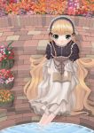  blush book feet_in_water flower gosick gothic gothic_lolita hairband lolita_fashion looking_up tomcat victorique_de_broix 