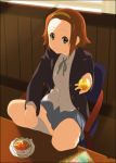 brown_eyes brown_hair chair cup hairband k-on! mizuki_makoto sitting solo tainaka_ritsu tea 