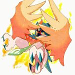  animal_focus beak bird closed_mouth commentary_request decidueye half-closed_eyes highres looking_at_viewer no_humans outline owl pokemon pokemon_(creature) ron_(skfa8772) solo talons yellow_eyes 