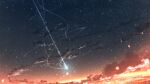  clouds cloudy_sky commentary_request highres night no_humans original outdoors rune_xiao scenery shooting_star sky star_(sky) starry_sky 