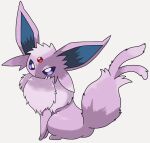  animal_focus commentary_request dedenne_nimphia espeon fluffy forehead_jewel forked_tail from_side looking_at_viewer looking_to_the_side no_humans pokemon pokemon_(creature) purple_fur sitting solo tail violet_eyes 