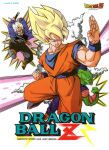  1990s_(style) antennae aqua_eyes arms_up bangs blonde_hair boots character_name colored_skin copyright_name dougi dragon_ball dragon_ball_z fighting_stance green_skin grin highres holding holding_sword holding_weapon jacket long_sleeves male_focus muscular muscular_male namekian non-web_source open_clothes open_jacket open_mouth piccolo pointy_ears retro_artstyle saiyan scabbard sheath smile smoke son_goku super_saiyan super_saiyan_1 sword trunks_(dragon_ball) trunks_(future)_(dragon_ball) weapon 