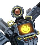  apex_legends cable head_tilt humanoid_robot looking_at_viewer no_humans one-eyed pathfinder_(apex_legends) portrait red_eyes science_fiction stack_(sack_b7) white_background 