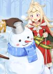  absurdres commission commissioner_upload fire_emblem fire_emblem_awakening fire_emblem_heroes highres igni_tion kiran_(fire_emblem) nowi_(fire_emblem) pointy_ears pov snowman violet_eyes winter winter_clothes 