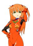  annoyed bad_id green_eyes hand_on_hip la-do neon_genesis_evangelion orange_hair plugsuit shikinami_asuka_langley souryuu_asuka_langley 