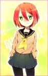  crossdressing green_eyes inazuma_eleven kiyama_hiroto redhead solo trap uniform 
