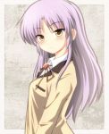  ayase_midori ayase_sui blush lavender_hair long_hair looking_at_viewer school_uniform tachibana_kanade yellow_eyes 