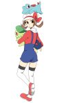  brown_hair hat kotone_(pokemon) pokemon ribbon twintails 
