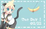  animal_ears banana blonde_hair kagamine_len short_hair tail vocaloid 