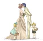  2boys 2girls child couple dress flower happy hetero kagamine_len kagamine_rin kaito kiss meiko multiple_boys multiple_girls najo rose siblings twins vocaloid wedding wedding_dress 