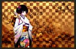  black_hair blue_eyes japanese_clothes kimono mubouou_aasaa 