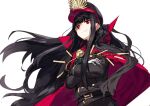  black_hair cape crossed_arms fate/grand_order fate/type_redline fate_(series) gloves hat koha-ace long_hair military_hat military_jacket oda_nobunaga_(fate) red_cape red_eyes usalxlusa 