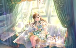  blush brown_eyes brown_hair dress etou_misaki_(idolmaster) idolmaster_cinderella_girls_starlight_stage long_hair smile 