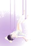  absurdres akigure1 bound dress fruits_basket highres legs_up looking_ahead looking_at_viewer non-web_source purple_hair ribbon short_hair souma_akito tears tied_up_(nonsexual) white_dress 