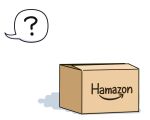  ? amazon_(company) box brand_name_imitation cardboard_box commentary_request hama!_(3toshinhmkz) kantai_collection no_humans simple_background speech_bubble spoken_question_mark white_background 