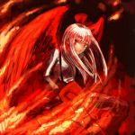  fiery_wings fire fujiwara_no_mokou itsutsu red touhou wings 