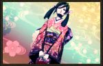  green_eyes green_hair japanese_clothes kimono mubouou_aasaa 