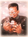  can cold dragon_ball happy haru_(pixiv122446) hatchan highres makumaku snow son_goku son_gokuu steam vignetting winter_clothes 