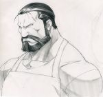  beard character_request facial_hair fullmetal_alchemist gorigo highres male monochrome muscle sig_curtis sketch solo 