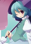  souto tatara_kogasa tongue touhou umbrella wink 