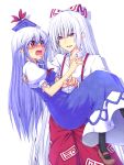  blush carrying fujiwara_no_mokou kamishirasawa_keine multiple_girls oukawa_yuu princess_carry sakura_kawa_yuu touhou yuri 