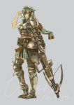  armor belts goggles gun hat monster_hunter simple_background thigh-highs 