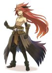 armor face greaves horns lastswallow long_hair male original red_eyes red_hair redhead shirtless solo 