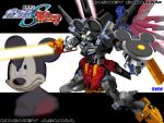  animal beam_sword big_ear copyright_request disney disney_gundam donald_duck mecha mickey_mouse mickey_mouse_and_friends no_humans parody pooh tagme wings winnie_the_pooh 