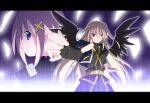  blue_eyes fingerless_gloves gloves hair_ornament mahou_shoujo_lyrical_nanoha mahou_shoujo_lyrical_nanoha_a&#039;s mahou_shoujo_lyrical_nanoha_a&#039;s_portable:_the_battle_of_aces red_eyes reinforce wings yagami_hayate 