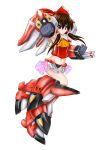  absurdres alteisen alternate_costume bad_id blue_eyes brown_hair hakurei_reimu highres mecha mecha_musume midriff panties see-through solo super_robot_wars touhou underwear yo-chaosangel 