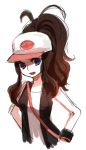  baseball_cap blue_eyes hat lowres pokemon pokemon_(game) pokemon_black_and_white pokemon_bw ponytail simple_background solo touko_(pokemon) tsumaka white_background 