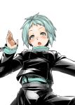  :o green_eyes green_hair looking_at_viewer open_mouth persona persona_3 ribbon school_uniform short_hair takenaka_hideo yamagishi_fuuka 