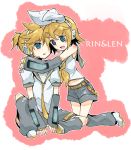  hug kagamine_len kagamine_rin kneeling miz_01 mizuki_(koko_lost) siblings sitting twins vocaloid 