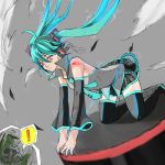  aqua_hair big_boss boots detached_sleeves hatsune_miku metal_gear metal_gear_solid_peace_walker pupa skirt stare thigh_boots thighhighs twintails vocaloid 