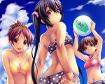  bikini hirasawa_ui k-on! nakano_azusa suzuki_jun swimsuit 