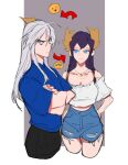  1boy 1girl angry blue_eyes collar divine_sword_irelia eheheheheheh01 enduring_sword_talon irelia league_of_legends smile talon_(league_of_legends) white_hair 