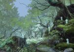  blue_sky blurry blurry_background blurry_foreground forest ghost moss nature original plant reengirl rock scenery sky tree 