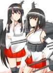  2girls asymmetrical_docking bangs bare_shoulders bloom blush breasts closed_eyes commentary_request detached_sleeves fusou_(kancolle) fusou_(kantai_collection) izumisubaru japanese_clothes kantai_collection large_breasts long_hair long_sleeves looking_at_another multiple_girls profile white_sleeves wide_sleeves yamashiro_(kancolle) yamashiro_(kantai_collection) 
