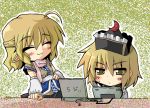   2girls blonde_hair closed_eyes hat lunasa_prismriver mizuhashi_parsee touhou  