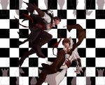  assassin&#039;s_creed_ii blade brothers brown_eyes brown_hair cape chess daltucia ezio_auditore_da_firenze federico_auditore_da_firenze highres hood long_hair ponytail scar siblings 