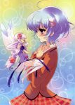  absurdres blue_eyes character_request closed_eyes dress fairy glasses hair_ornament highres ito_noizi itou_noiji mercuria pointy_ears purple_eyes purple_hair tears tiara tiara_(mercuria) tsurugi_ai wings 