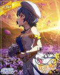  blue_hair blush brown_eyes character_name dress idolmaster_million_live!_theater_days short_hair toyokawa_fuuka 