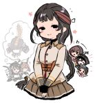  6+girls ? akitsu_maru_(kancolle) animal black_capelet black_gloves black_hair black_headwear blush blush_stickers braid brown_hair brown_skirt bug buttons capelet centipede closed_eyes closed_mouth collared_shirt crossed_arms diving_mask diving_mask_on_head elbow_gloves fingerless_gloves flying_sweatdrops gloves goggles goggles_on_head hair_between_eyes hat headgear hood hooded_capelet imagining kantai_collection long_hair long_sleeves maru-yu_(kancolle) multiple_girls mutsu_(kancolle) mutsuki_(kancolle) mutsuki_kai_ni_(kancolle) nagato_(kancolle) nagato_kai_ni_(kancolle) one-piece_swimsuit open_mouth outstretched_arms peaked_cap pleated_skirt school_swimsuit shinshuu_maru_(kancolle) shirt short_hair simple_background single_braid skirt smile sparkle spread_arms swimsuit terrajin white_background white_swimsuit yamashio_maru_(kancolle) 