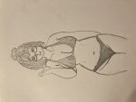  bikini black-framed_glasses girl large_breasts mei_(overwatch) pencil_drawn plump 