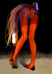  1girl ass bent_over bodysuit brown_hair from_behind highres jacket jiaocha_0219 long_hair neon_genesis_evangelion plugsuit red_bodysuit shadow simple_background solo souryuu_asuka_langley standing thigh_gap 