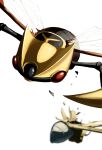  absurdres animal_focus blurry bug claws commentary_request flying highres ninjask no_humans pokemon pokemon_(creature) red_eyes shedinja shell suchi_(fsur7444) white_background 
